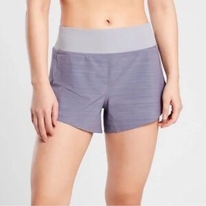 Athleta Run With It Womens 3.5" Textured Shorts Space Dye Tempest Violet Size 1X